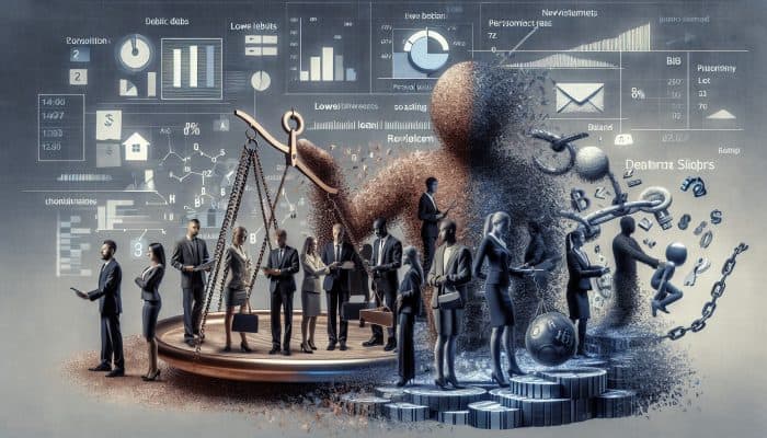 Debt Consolidation vs Debt Forgiveness Myths: UK Edition | DCL A diverse group in the UK consolidating debts with a personal loan, symbolizing financial relief.