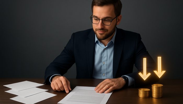 Combine Payday Loans Into One Affordable Deal: Save Money Today | DCL Borrower comparing high-interest loans to low-APR consolidation with savings coins and arrows on desk